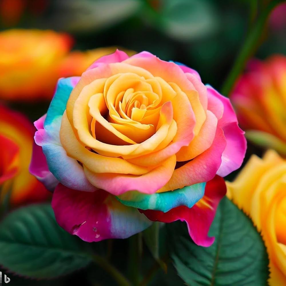 Rainbow Rose Mixed Colors Rare Flower Seeds