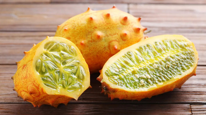 Yellow Kiwano Melon Fruit Seeds - Grow Unique and Spiky Melons in Your Garden 100 pcs